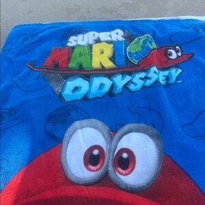 Super Mario Odyssey Blue Bath Towel